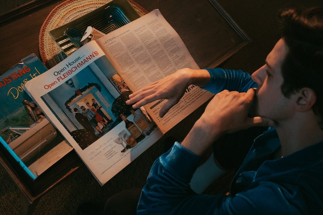 detective reading mystery book