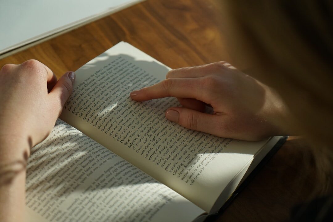 person reading mystery book